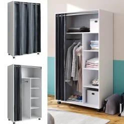 Kleiderschrank Doros Weiß 100 x 168 cm Vicco