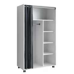 Kleiderschrank Doros Weiß 100 x 168 cm mit Rollen Vicco