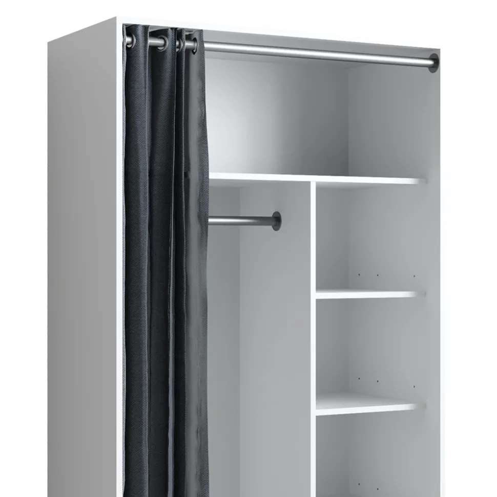 Kleiderschrank Doros Weiß 100 x 168 cm mit Rollen Vicco