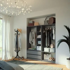 Kleiderschrank Elmo Anthrazit 100 x 200 cm 2er Set Vicco