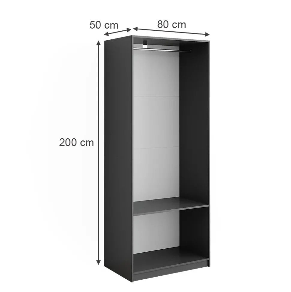 Kleiderschrank Elmo Anthrazit 80 x 200 cm Vicco