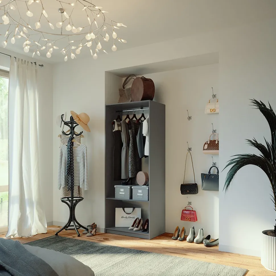 Kleiderschrank Elmo Anthrazit 80 x 200 cm Vicco