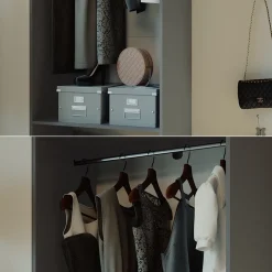 Kleiderschrank Elmo Anthrazit 80 x 200 cm Vicco