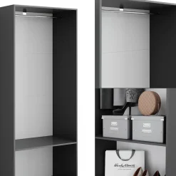 Kleiderschrank Elmo Anthrazit 80 x 200 cm Vicco