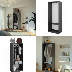 Kleiderschrank Elmo Anthrazit 80 x 200 cm Vicco