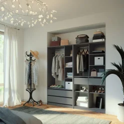 Kleiderschrank Elmo Anthrazit 100 x 200 cm 2er Set Vicco