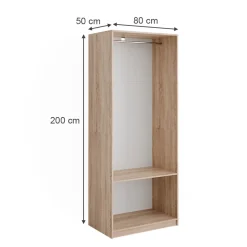Kleiderschrank Elmo Sonoma 80 x 200 cm Vicco