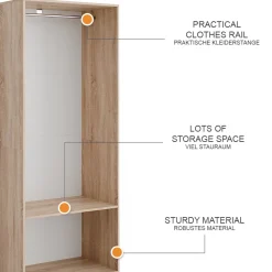 Kleiderschrank Elmo Sonoma 80 x 200 cm Vicco