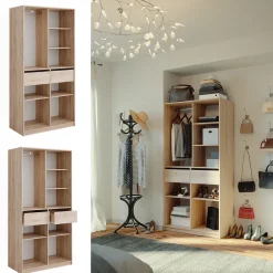 Kleiderschrank Elmo Sonoma 100 x 200 cm mit 2 Schubladen Vicco