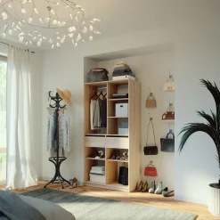 Kleiderschrank Elmo Sonoma 100 x 200 cm mit 2 Schubladen Vicco