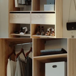 Kleiderschrank Elmo Sonoma 100 x 200 cm mit 2 Schubladen Vicco