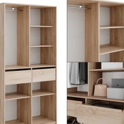 Kleiderschrank Elmo Sonoma 100 x 200 cm mit 2 Schubladen Vicco