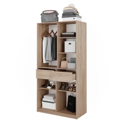 Kleiderschrank Elmo Sonoma 100 x 200 cm mit 2 Schubladen Vicco