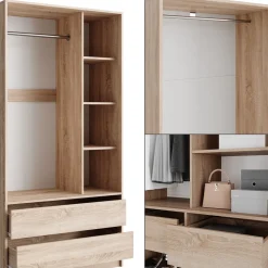 Kleiderschrank Elmo Sonoma 100 x 200 cm 3er Set Vicco