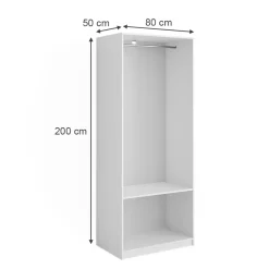 Kleiderschrank Elmo Weiß 80 x 200 cm Vicco