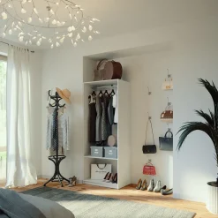 Kleiderschrank Elmo Weiß 80 x 200 cm Vicco