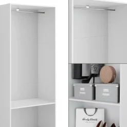 Kleiderschrank Elmo Weiß 80 x 200 cm Vicco