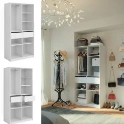 Kleiderschrank Elmo Weiß 100 x 200 cm mit 2 Schubladen Vicco