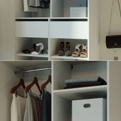 Kleiderschrank Elmo Weiß 100 x 200 cm mit 2 Schubladen Vicco