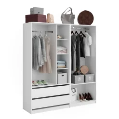 Kleiderschrank Elmo Weiß 100 x 200 cm 2er Set Vicco