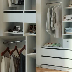 Kleiderschrank Elmo Weiß 100 x 200 cm 2er Set Vicco