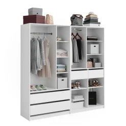 Kleiderschrank Elmo Weiß 100 x 200 cm 2er Set Vicco