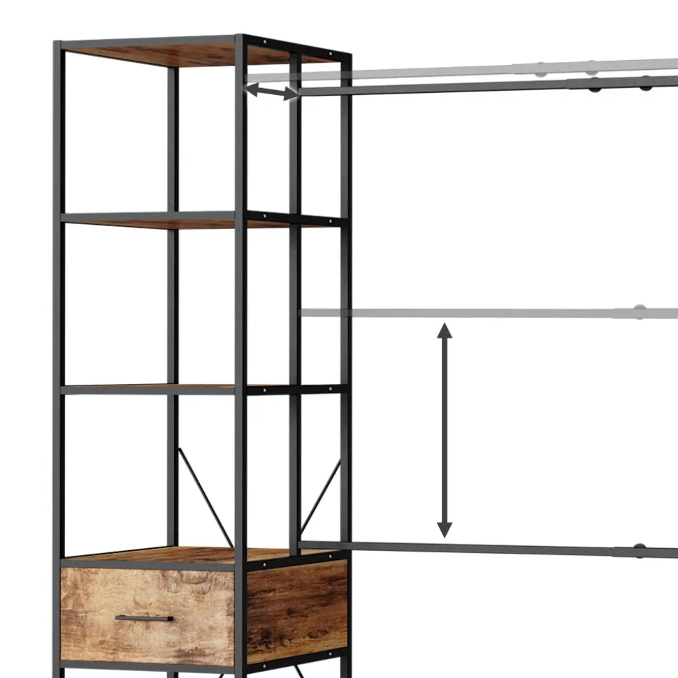 Kleiderschrank Fyrk Eiche rustikal 180 x 187 cm Vicco