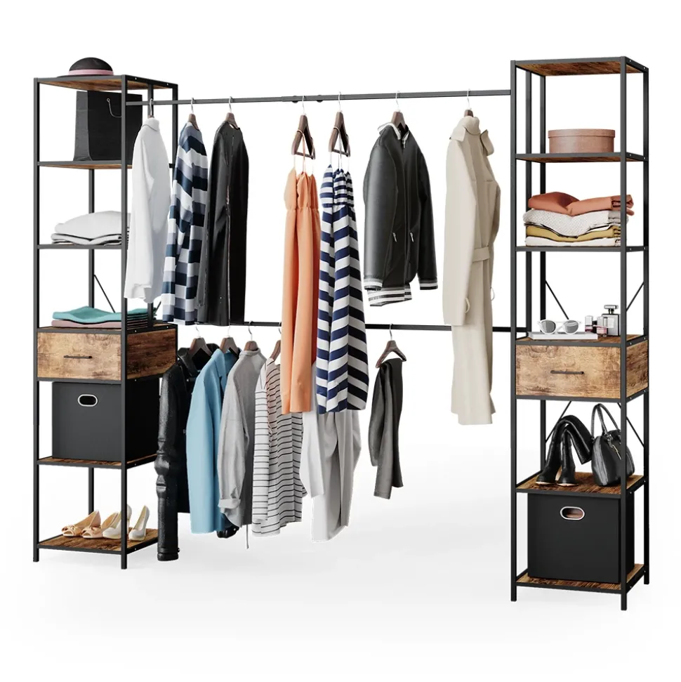 Kleiderschrank Fyrk Eiche rustikal 180 x 187 cm Vicco