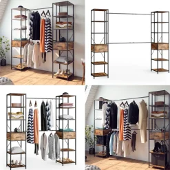 Kleiderschrank Fyrk Eiche rustikal 180 x 187 cm Vicco