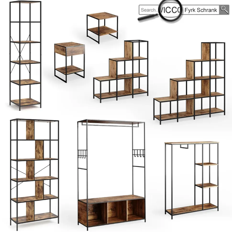 Kleiderschrank Fyrk Eiche rustikal 180 x 187 cm Vicco