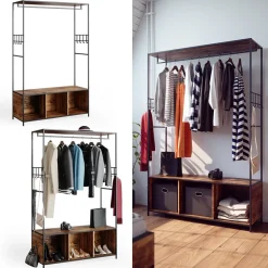 Kleiderschrank Fyrk Eiche rustikal 119.5 x 189 cm Vicco