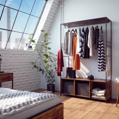 Kleiderschrank Fyrk Eiche rustikal 119.5 x 189 cm Vicco