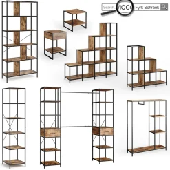 Kleiderschrank Fyrk Eiche rustikal 119.5 x 189 cm Vicco