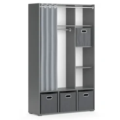 Kleiderschrank Luigi Grau 38 x 178.1 cm Mit Faltboxen (grau) Vicco