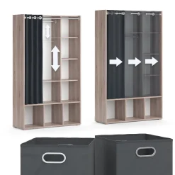 Kleiderschrank Luigi Sonoma 38 x 178.1 cm Mit Faltboxen (grau) Vicco