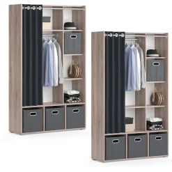 Kleiderschrank Luigi Sonoma 38 x 178.1 cm Mit Faltboxen (grau) Vicco