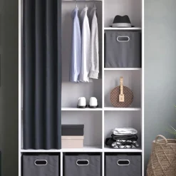 Kleiderschrank Luigi Weiß 38 x 178.1 cm Mit Faltboxen (grau) Vicco