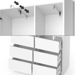 Kleiderschrank Naara Weiß 98.6 x 200 cm mit Schubladen Vicco