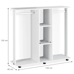 Kleiderschrank Robbie Weiß 130 x 120 cm Vicco