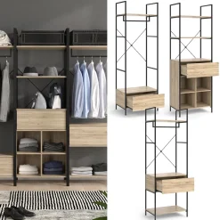 Kleiderschrankset Enya Holz 60 x 180 cm 3 Teile Vicco