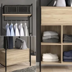 Kleiderschrankset Enya Holz 60 x 180 cm 3 Teile Vicco