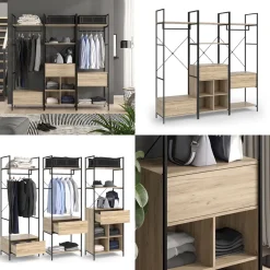 Kleiderschrankset Enya Holz 60 x 180 cm 3 Teile Vicco