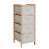 Kommode Bruno Beige 34.5 x 86 cm mit 4 Stoffschubladen Vicco