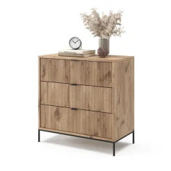 Kommode Eliza Viking Oak 42 x 81.2 cm mit 3 Schubladen Vicco