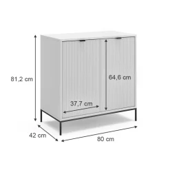 Kommode Eliza Weiß 42 x 81.2 cm mit 2 Türen Vicco