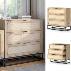 Kommode Natal Braun 92 x 92.5 cm mit 3x Schubladen Vicco