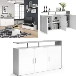 Kommode Amato Beton/Weiß 35 x 91.6 cm Vicco