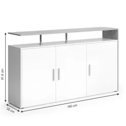 Kommode Amato Beton/Weiß 35 x 91.6 cm Vicco