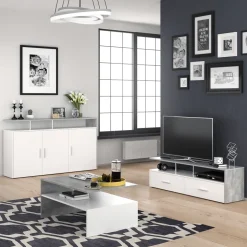 Kommode Amato Beton/Weiß 35 x 91.6 cm Vicco