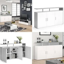 Kommode Amato Beton/Weiß 35 x 91.6 cm Vicco